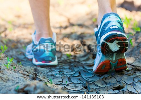 athlete running sport feet on trail healthy lifestyle athlete running sport feet on trail healthy lifestyle