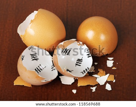 Broken egg shell closeup