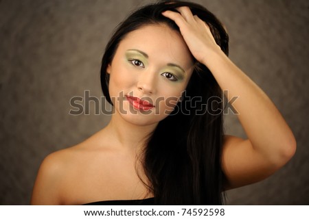 Beautiful asian woman studio portrait