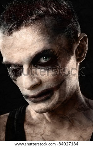 Portrait of spooky ugly man