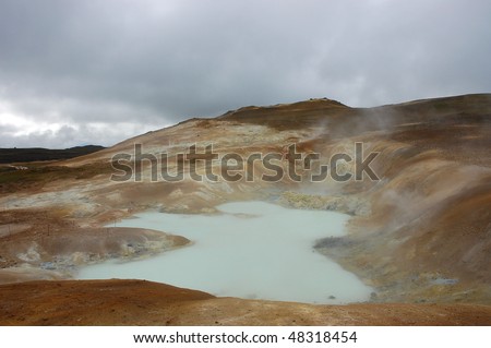 Hot pool, Krafla volcano in Iceland.