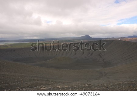 Crater of Hverfjall volcano, Iceland.