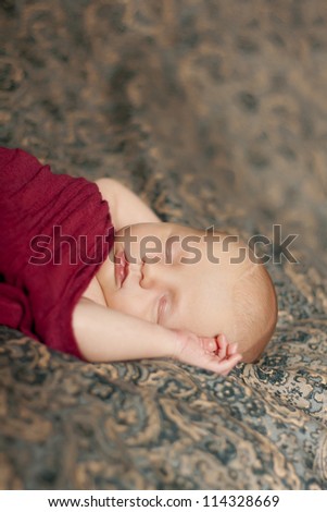 Portrait of cute sleeping newborn girl
