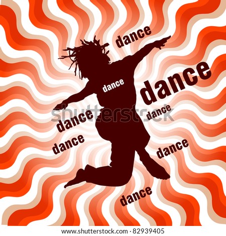 silhouette of dancing woman on wavy background