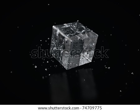 Ice cubes isolated on black background