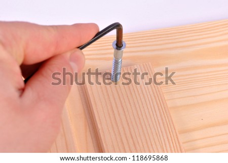 Assembling furniture with using tools