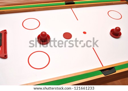 Air Hockey game board and pieces
