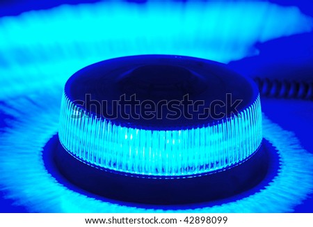 One magnetic blue police flashing light