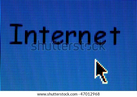 internet on screen closeup