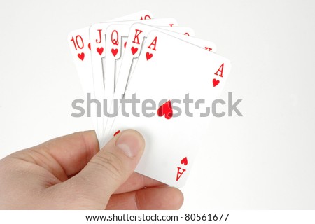 Poker in playing cards-in hand