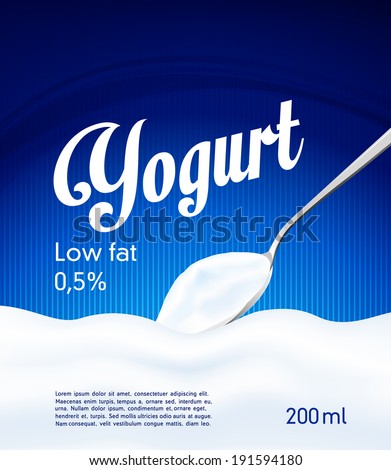 Yogurt cream wave blue background milk Yogurt cream wave blue background milk