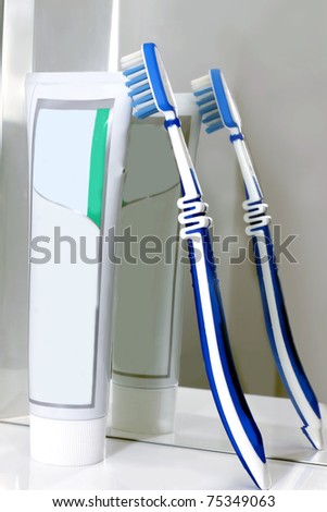 tooth-brush with a tooth-paste for dents