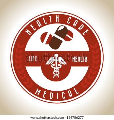 health care over beige background vector illustration