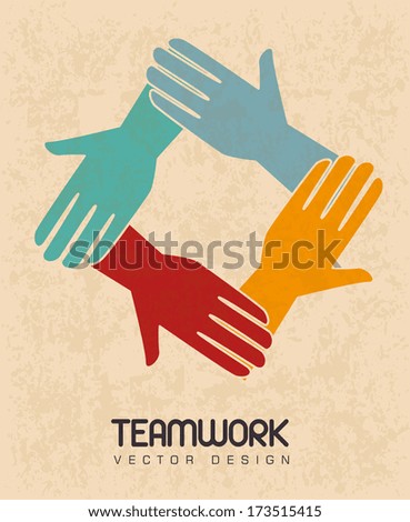 teamwork design over  pink  background vector illustration