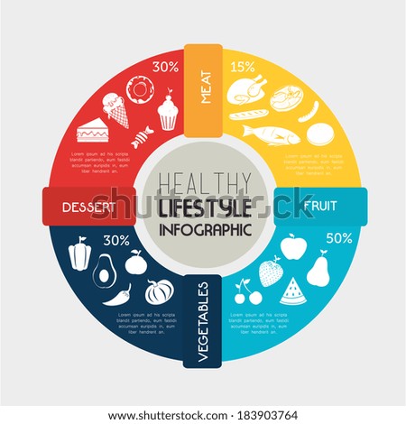 Healthy food design over gray background vector illustration Healthy food design over gray background vector illustration