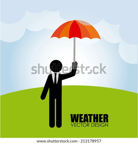 Weather design over landscape background, vector illustration