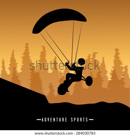 Extreme sport design over landscape background, vector illustration.