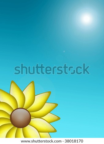 yellow and brown flower over blue background
