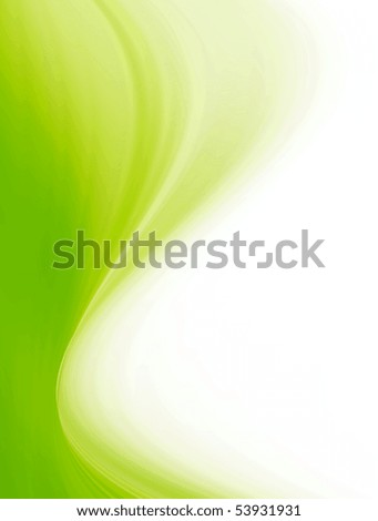 Green vertical wave over white background. Abstract and dynamic design