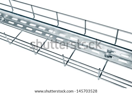 Metal wire cable tray installation of current-carrying wires with a partition made of tin