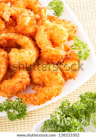 Delicious tempura (deep fried prawn)