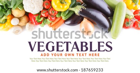 Vegetables close-up with space for text.