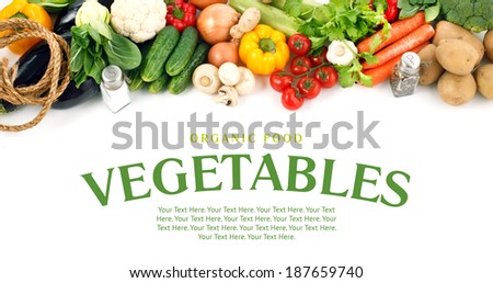 Vegetables close-up with space for text.
