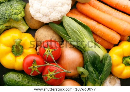 Big set of vegetables. Tasty and wholesome healthy food.