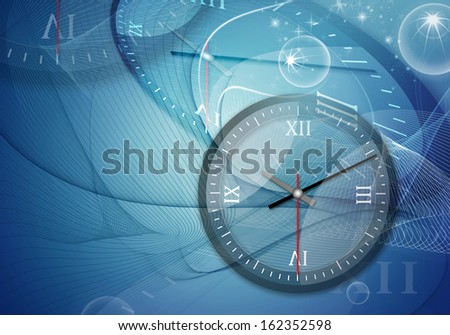 Time a clock - Digital graphic compilation. Computer drawing elements.