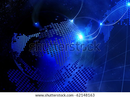 Blue digital background - Global internet concept
