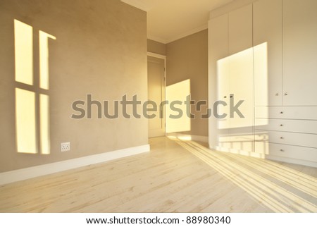Empty bedroom inside a modern house