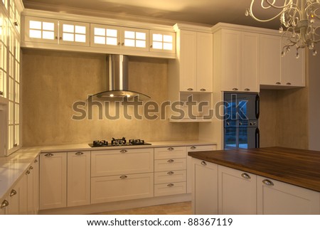 Empty kitchen inside a modern house