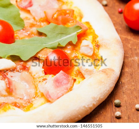 pizza on table