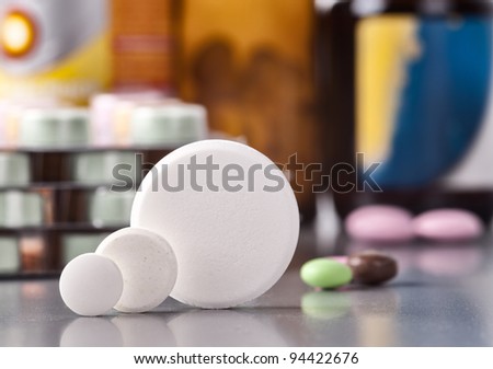 macro shot of big round pills