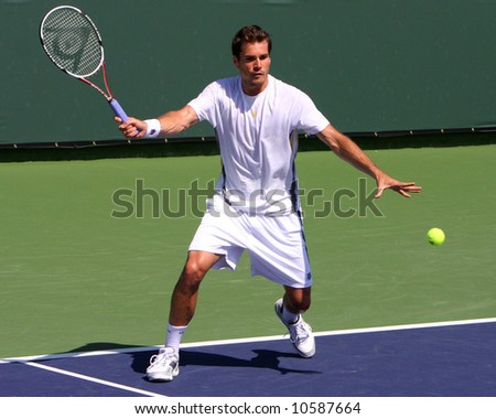Tommy Haas at the Pacific Life Open Tennis tournament
