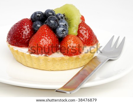 fruit tart and fork
