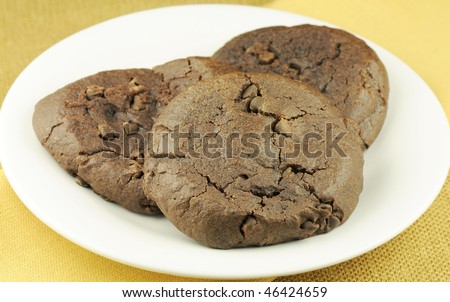 Soft chocolate cookies on a plate