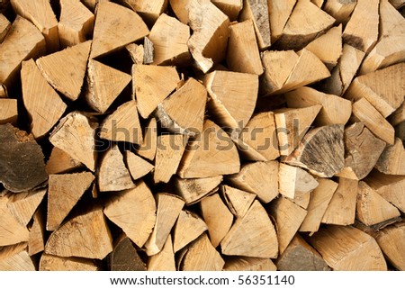 A pile of wooden logs.  Lots of texture and ring detail in the wood.