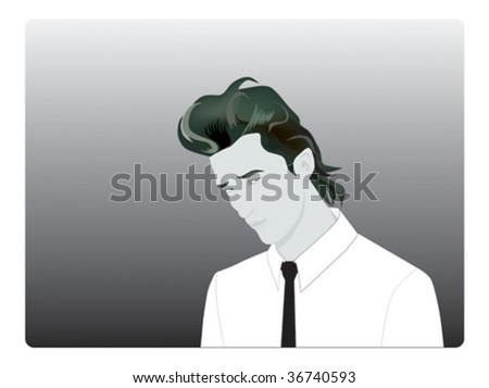 stock vector : Young Business man With Faux Hawk Hairstyle