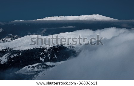 Over The Hills And Far Away - panormaic view of Parang mountains in the Carpathians from Straja peak