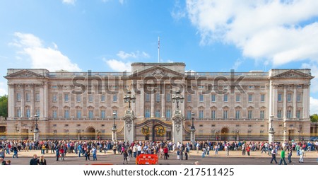 London, England - September 9, 2010: Buckingham Palace in London, England. Buckingham Palace is a British icon and the official residence of the British monarch.