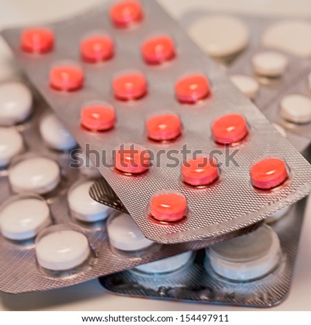Capsules and pills packed