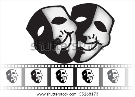theatre mask clipart. black theatrical mask of