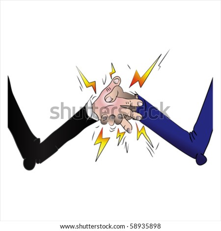 stock vector : cartoon Business shaking hands, vector