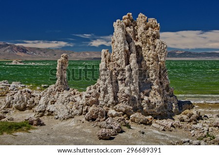 Nature sculpture group on Mono Lake Nature Park in California, USA
