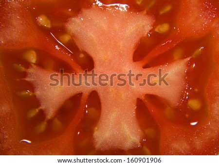 Slice of tomato fresh isolated on white background
