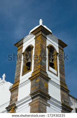 Belfry of Monsaraz across from the square from the Parochial church of Nossa Senhora da Lagoa