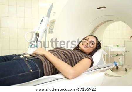 Patient during computer tomography diagnostics