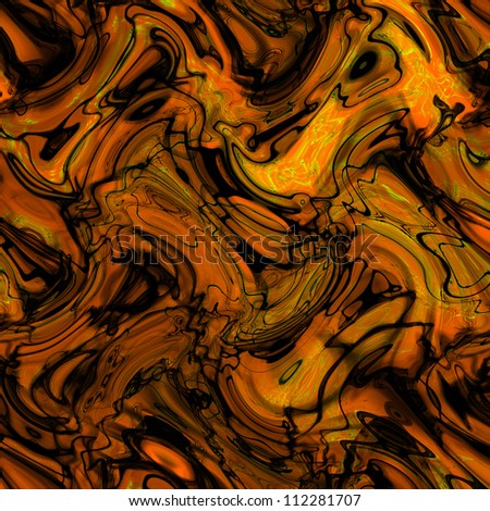 Abstract chaotic black and orange square background