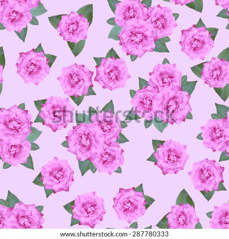 Beautiful seamless romantic background with blooming pink roses